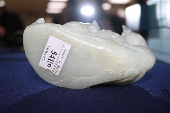 A Chinese celadon jade censer, 5.5in. (14cm)